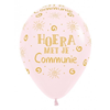 Hoera met je communie pastel roos