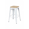 Tolix bar wit met houten zit