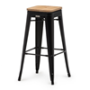 Tolix bar houten zit zwart