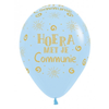 Hoera met je communie pastel blauw
