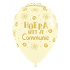 Hoera met je communie pastel geel