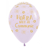 Hoera met je communie pastel lila