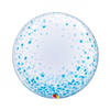 Nr.537 Personaliseerbare deco bubble  blauwe confetti 22 inch