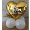 Gepersonaliseerd hartje 9 inch op ballonnen met droogbloemen