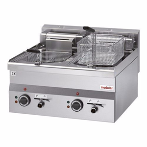 Modular friteuse 2x8ltr. op gas