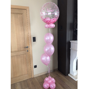 Gepersonaliseerde bubble helium met 3 ballonnen