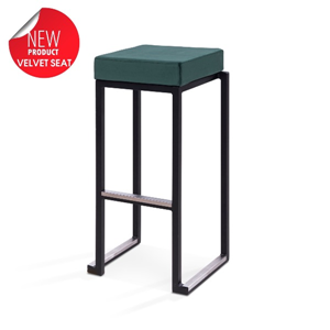 Kubo bar zwart met velvet green kussen