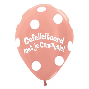 Gefeliciteerd met je communie polka dots rose-gold