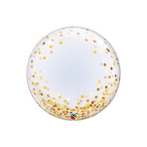 Nr.539 Personaliseerbare deco bubble confetti goud 22 inch