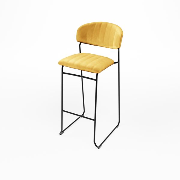 Barkruk velvet goud