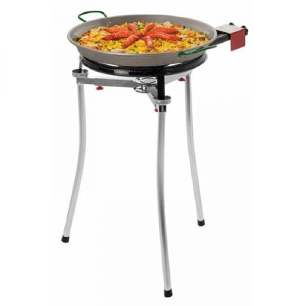 Paellapan 80cm op luxe staander met gasbrander voor 40 man