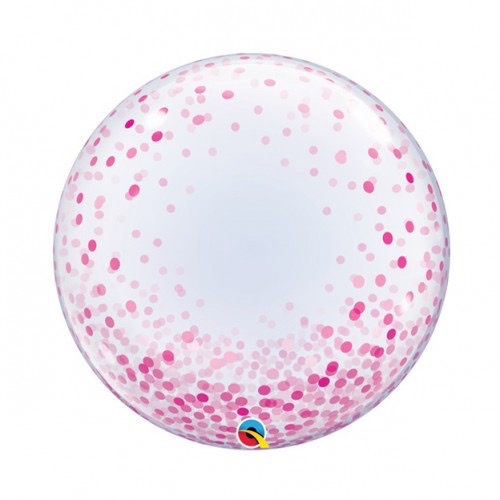 Nr.538 Personaliseerbare deco bubble roze confetti 22 inch