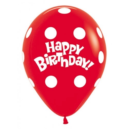 Happy Birthday  dots rood